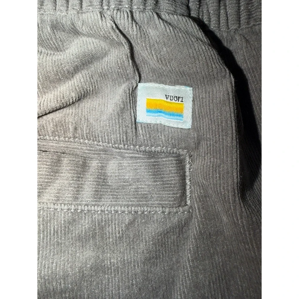Vuori Pants Mens XL Gray Corduroy Optimist Pant‎ Stretch Chino Elastic Waist